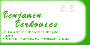 benjamin berkovics business card